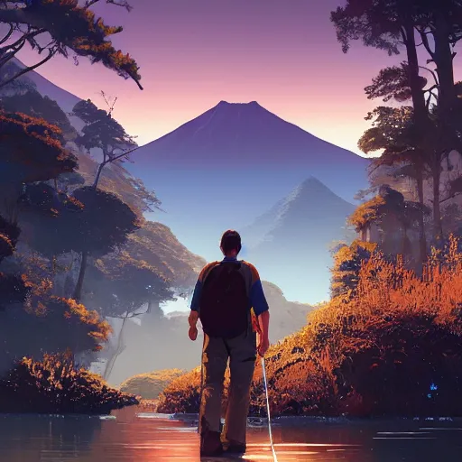 Image similar to highly detailed 🏞🌋, in gta v, stephen bliss, unreal engine, fantasy art by greg rutkowski, loish, rhads, ferdinand knab, makoto shinkai and lois van baarle, ilya kuvshinov, rossdraws, tom bagshaw, global illumination, radiant light, detailed and intricate environment