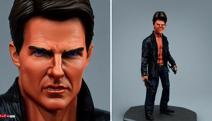 Image similar to hand painted figurine of tom cruise as ghostface from scream, hyperdetailed, artstation, cgsociety, 8 k