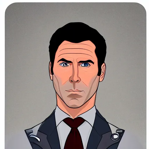 Image similar to A highly detailed award winning masterpiece portrait of Sterling Archer, 4k