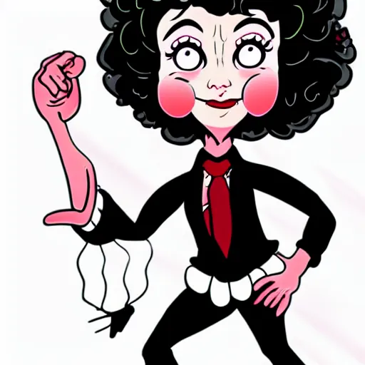 Image similar to dr. Frank n furter!! as a cute Betty boop cartoon