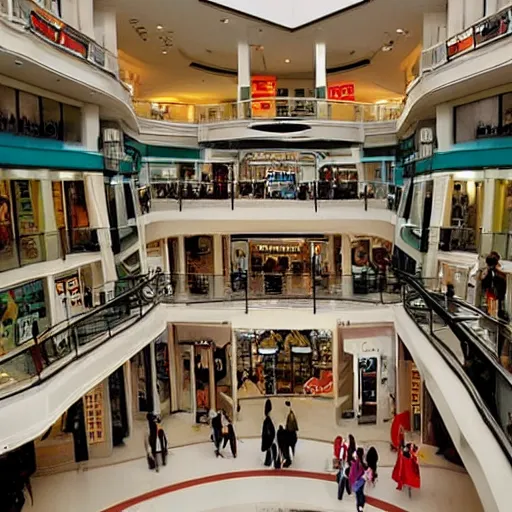 Image similar to mall, early 2000s, iconic and popular iconography