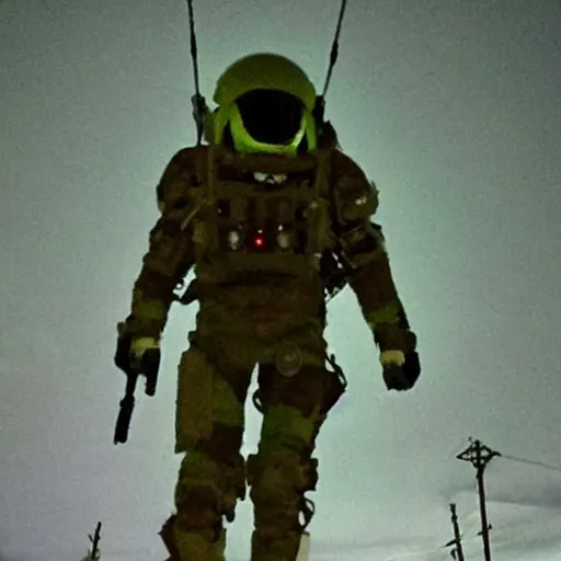 Prompt: extraterrestrial captured at night by russian special forces