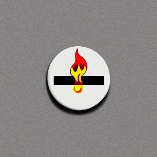 Image similar to a photo of a retro 1 9 7 0 s minimalistic clean fire warning label enamel pin, beautiful cinematic light, behance