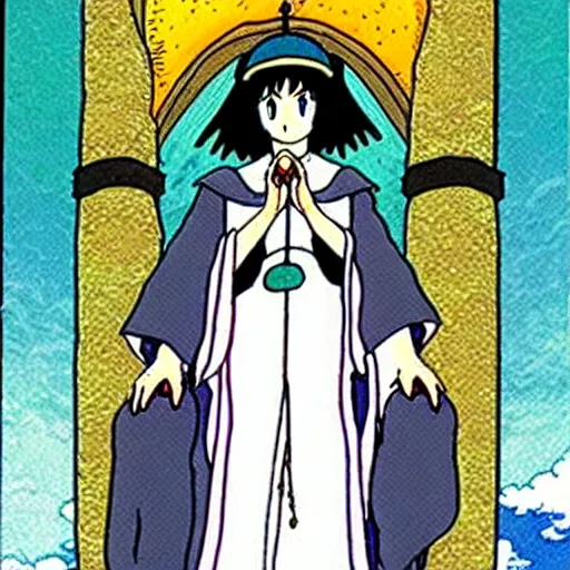 Image similar to The High Priestess tarot card by Studio Ghibli