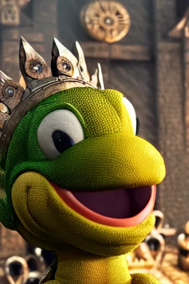 Image similar to very very intricate photorealistic photo of yoshi in an episode of game of thrones, photo is in focus with detailed atmospheric lighting, award - winning details