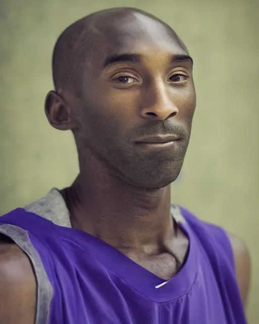 Prompt: portrait of kobe bryant, peaceful, old and wrinkled, photography by steve mccurry, trending on artstation