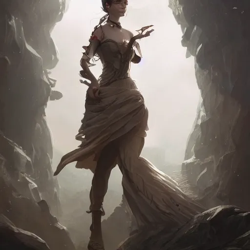 Prompt: a woman with dress balancing with wind, highly detailed, illustration, fantasy art, in the style of greg rutkowski, epic, fantasy, intricate, hyper detailed, artstation, concept art, smooth, sharp focus, ray tracing