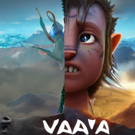 Prompt: avatar naavi stuck in class, 4 k movie still