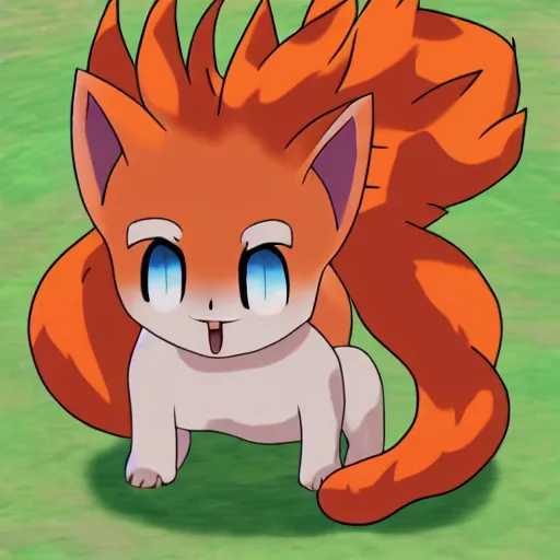 Image similar to vulpix sweating in a heatwave, anime style drawing