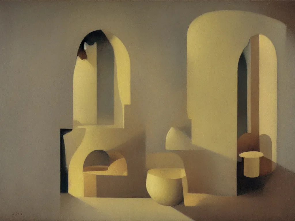 Prompt: chambers of the heart. Painting by Morandi, Agnes Pelton