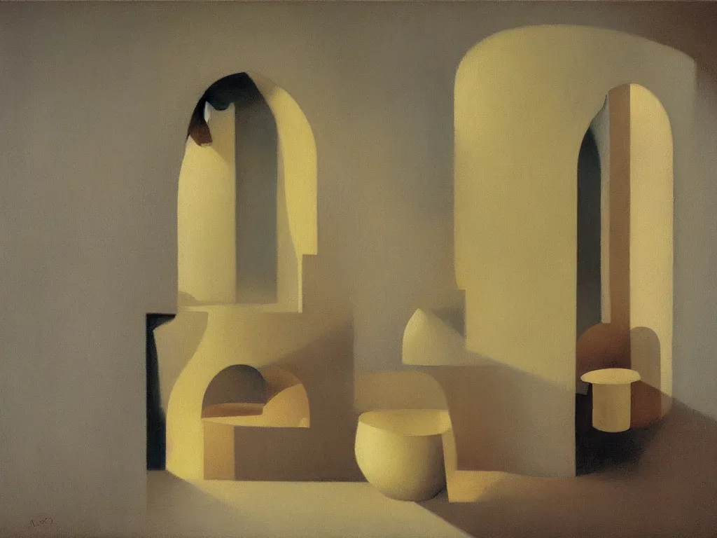 Image similar to chambers of the heart. Painting by Morandi, Agnes Pelton