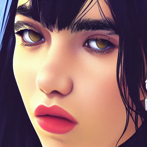 Image similar to dua lipa, anime, fine details, realistic shaded lighting, perfect face,