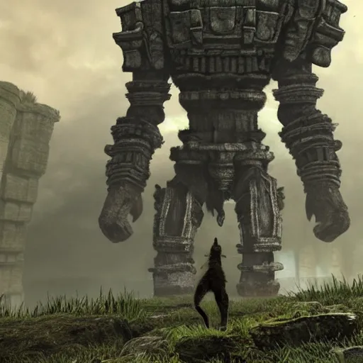 Image similar to cat by shadow of the colossus