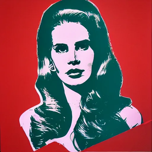 Prompt: lana del rey by andy warhol, art