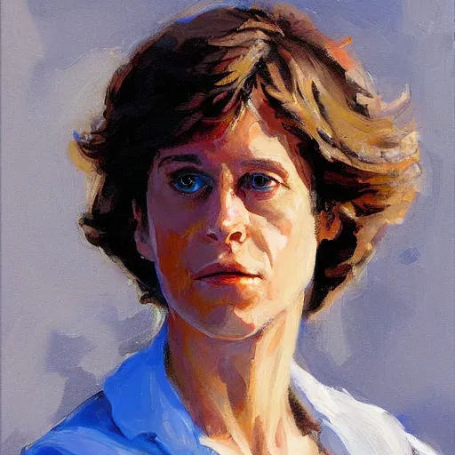 Image similar to ellen ripley, close - up by gregory manchess, 8 k