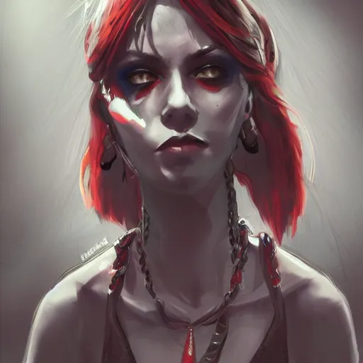 Image similar to concept art of a punk girl, she is looking at us, digital painting, concept art, detailed, stunning, smooth