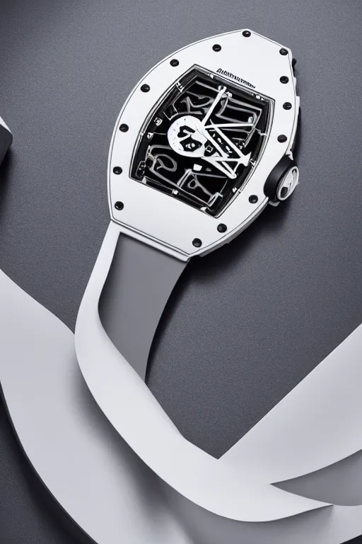 Prompt: a dietary supplement by richard mille, refined, simple, pure, white