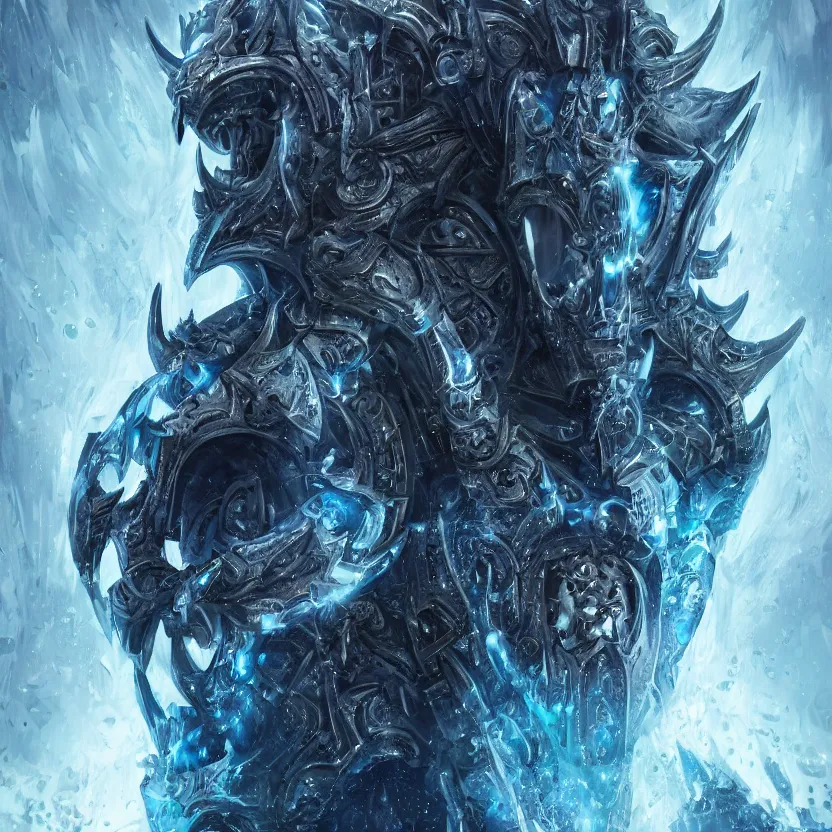 Prompt: portrait of Anthony Starr as The Lich King Prince Arthas, intricate abstract, intricate artwork. nightmare fuel. by Tooth Wu, wlop, beeple, dan mumford. octane render, trending on artstation, greg rutkowski very coherent symmetrical artwork. cinematic, hyper realism, high detail, octane render, 8k, iridescent accents