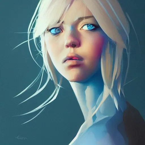 Image similar to Beautiful girl with a blond hair and blue eyes profile picture by Greg Rutkowski, asymmetrical, Organic Painting , Matte Painting, geometric shapes, hard edges, street art, trending on the artstation, realistic:2 by Sachin Teng:4, blur: -4