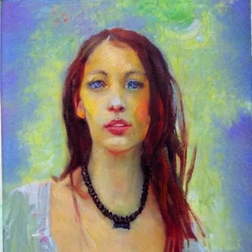 impressionist oil painting of a very attractive girl | Stable Diffusion