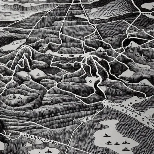 Prompt: detail geographical map of hell and heaven. very detailed. hand drawn.