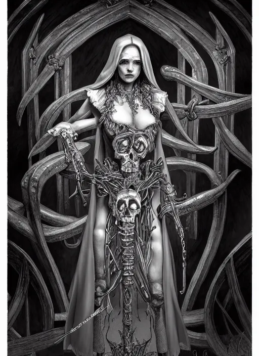 Image similar to fineart illustration of the necromancer, hyper detailed, crisp