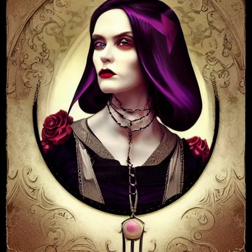 Image similar to lofi goth victorian portrait of lady dimitrescu, digital art, Pixar style, by Tristan Eaton Stanley Artgerm and Tom Bagshaw.