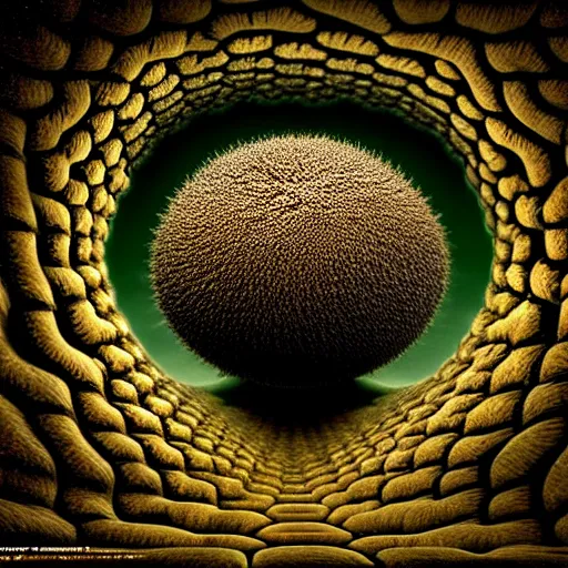 Prompt: hyperrealism photography computer simulation visualisation of parallel universe the mole in surreal scene from art house movie by caravaggio rendered in mandelbulb 4 d