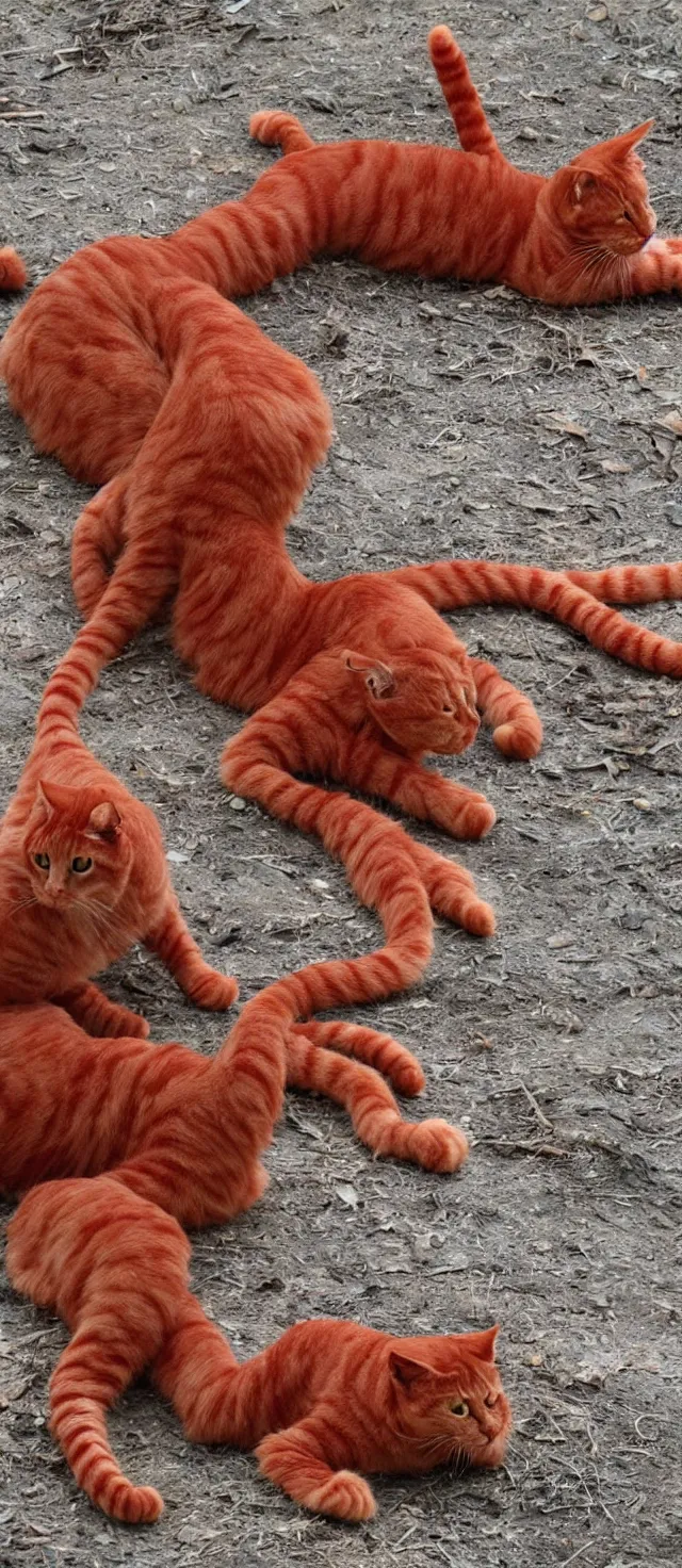 Prompt: tornado made of red cats