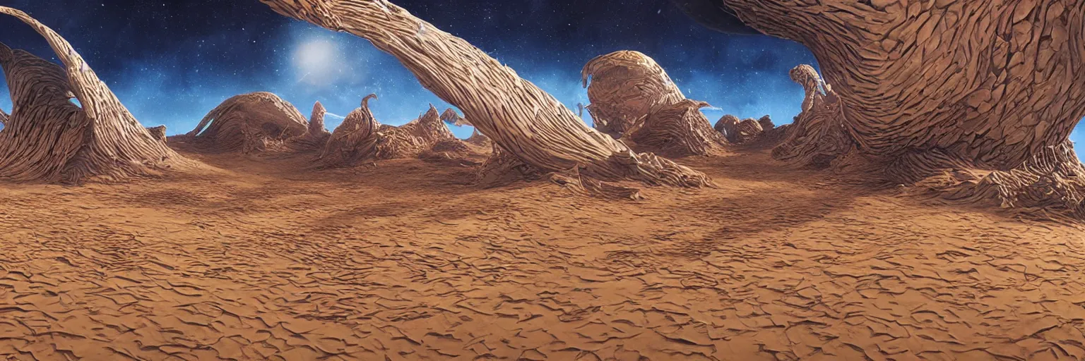 Prompt: Sandworms on planet Dune, realistic, hyper detailed, 4K