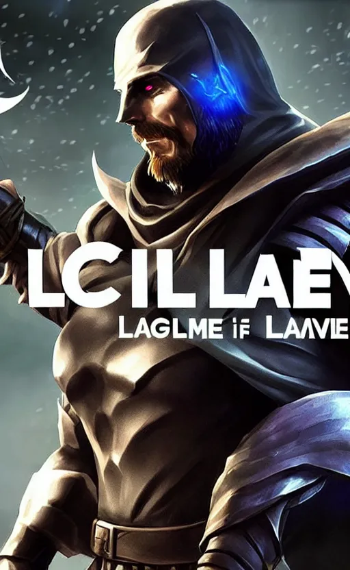 Image similar to Christian Bale as a character in the game League of Legends, with a background based on the game League of Legends, detailed face, old 3d graphics