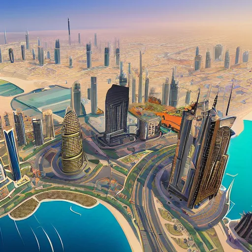 Image similar to gta : dubai, by jama jurabaev