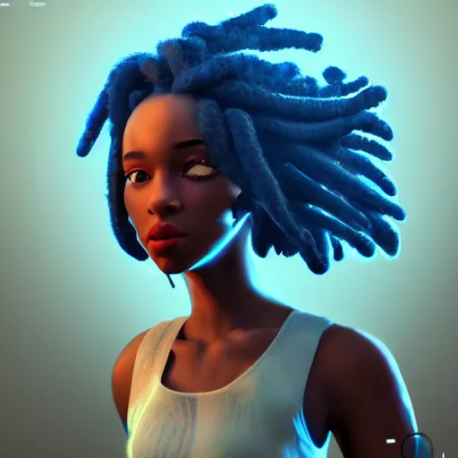 Prompt: Girl with dreadlocks, Disney's Encanto style, trending on artstation, ludicrous lighting, volumetric lighting, concept art, 4k, 8k, trending on artstation.