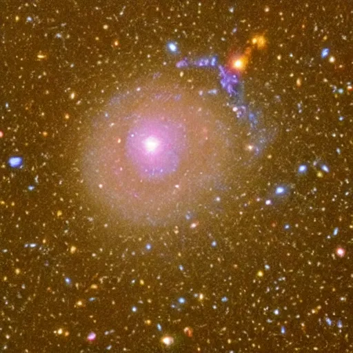 Image similar to an organism composed of galaxies seen under a telescope