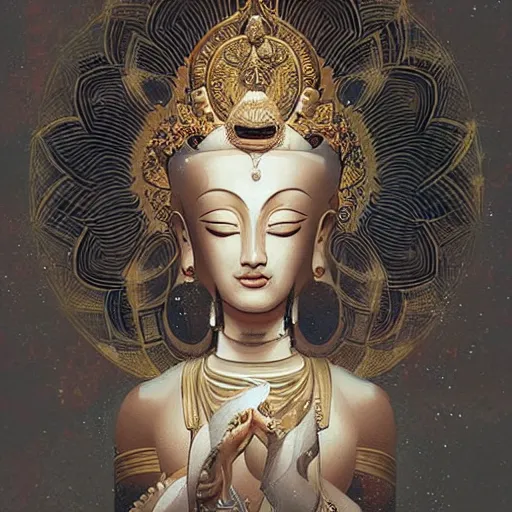 Prompt: cher bodhisattva, elegant, portrait, illustration art by greg rutkowski