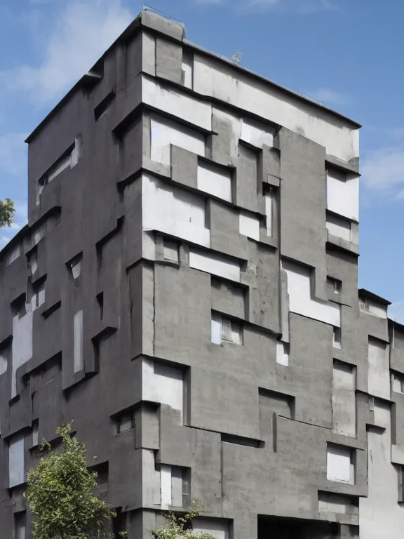 Image similar to low - cost concrete - paneled five - storied apartment building