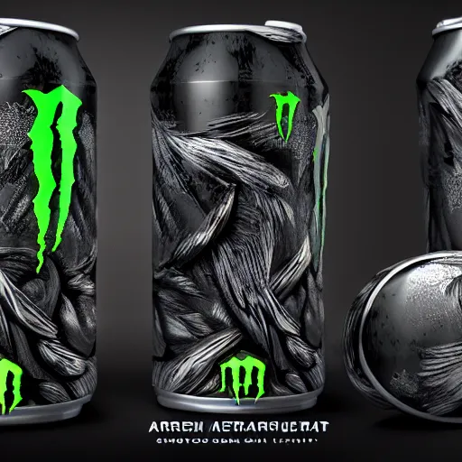 Image similar to new design aluminum can monster energy, elegant, ornate, octane render, style by Artgem, cinematic light, harmony, ultra quality