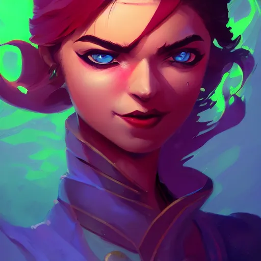 Prompt: handsome rogue portrait, maya ali mage, gloomhaven, dynamic lighting, gaudy colors, octane render aesthetic, matte painting concept art, official fanart behance hd artstation by jesper ejsing, by rhads and makoto shinkai and lois van baarle and ilya kuvshinov and rossdraws