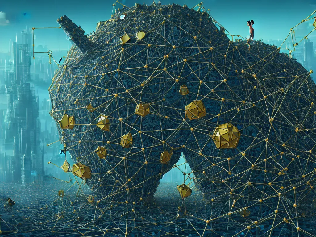 Image similar to highly detailed photo of what did you find on the blockchain?, trending on deviantart, neo surrealism, sharp focus, 4 k, a lot of little details, octane, masterpiece, art by max ernst