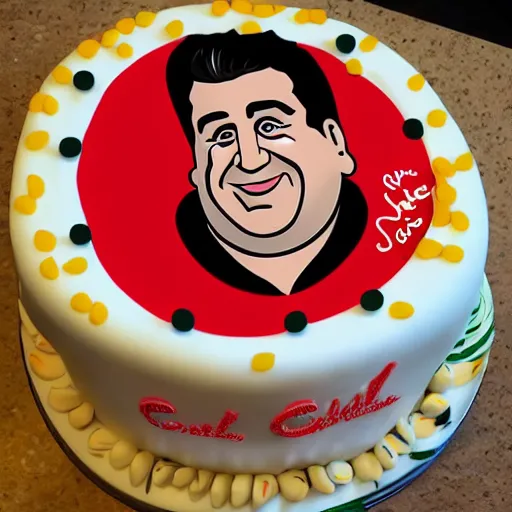 Prompt: sorry Ralph from cake boss as a cartoon edible art cake