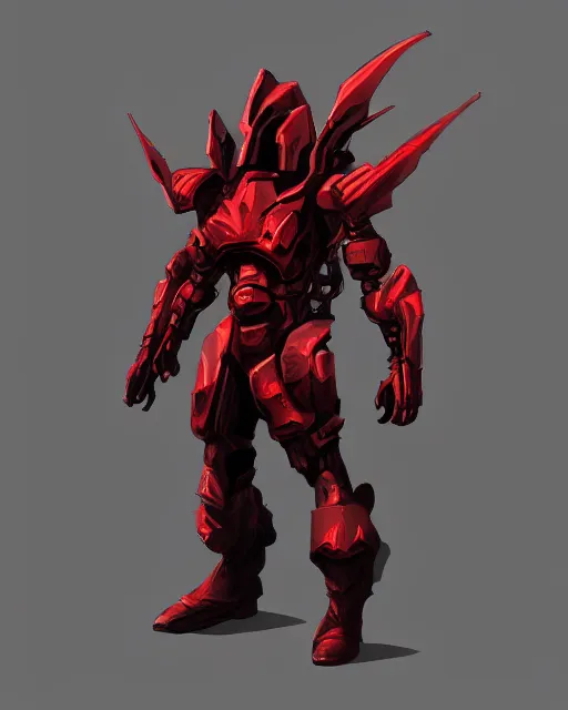 Image similar to hero armored in red, fantasy art, trending on artstation