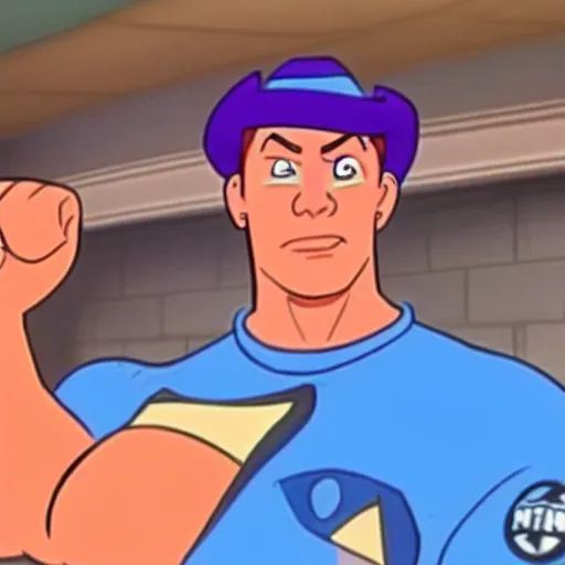 Prompt: a still of john cena in an episode of scooby - doo,