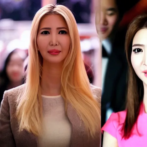 Image similar to portrait photo of ivanka trump, korean kpop star, in girls generation