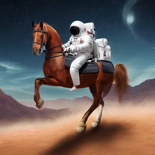 Image similar to a photo of an astronaut riding on a horse, ultra detailed, 8 k, trending on artstation, award - winning art,