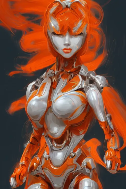 Image similar to orange cat with mecha details, intricate, elegant, highly detailed, digital painting, artstation, concept art, smooth, sharp focus, illustration, art by artgerm