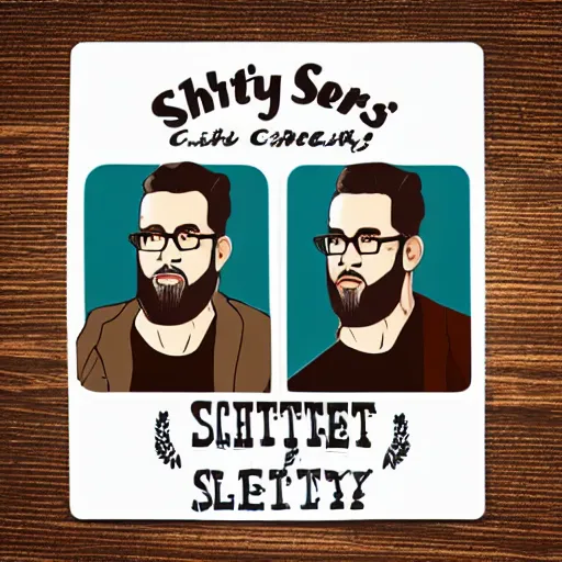 Image similar to schitts creek dan levy sticker art, svg vector, adobe - illustrator