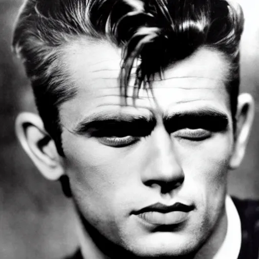 Prompt: genetic combination of james dean and boris karloff, face and shoulders focus