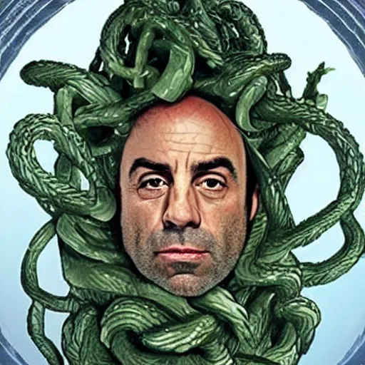 Image similar to joe rogan as medusa