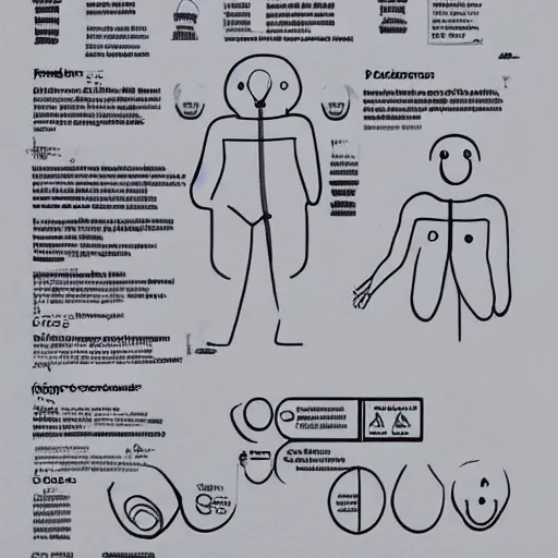 Image similar to ikea instruction sheet for human reproduction with two people, detailed diagrams, black ink on white paper