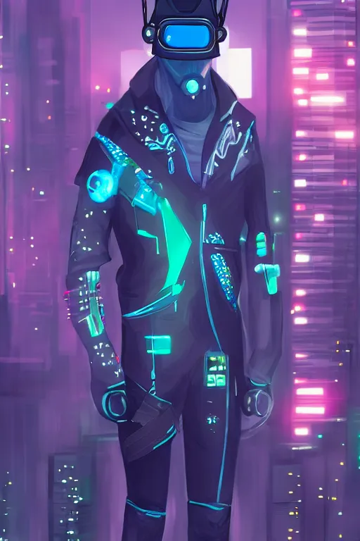 Image similar to beautiful portrait commission of a male anthro dolphin-headed character with a fin wearing cyberpunk clothes. Cyberpunk city at night